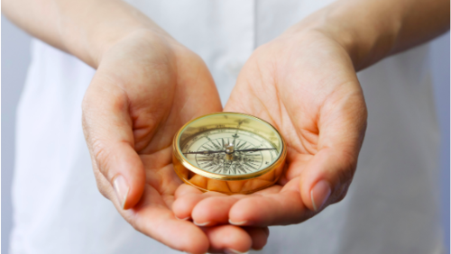 Kompas in handen Kompas in handen